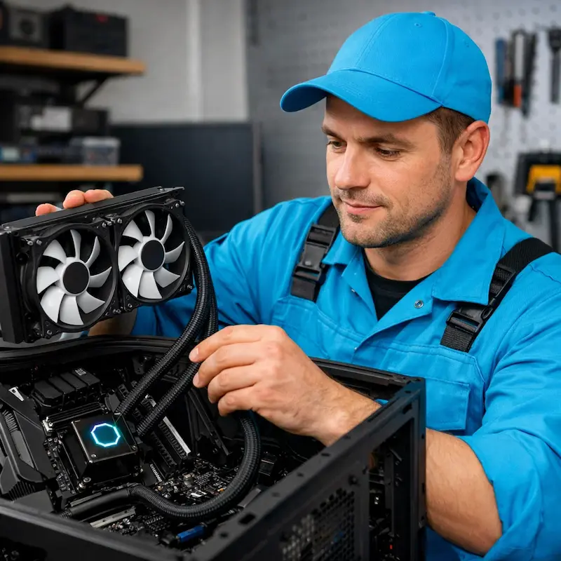 Установка водяного охлаждения на компьютер в Протвино