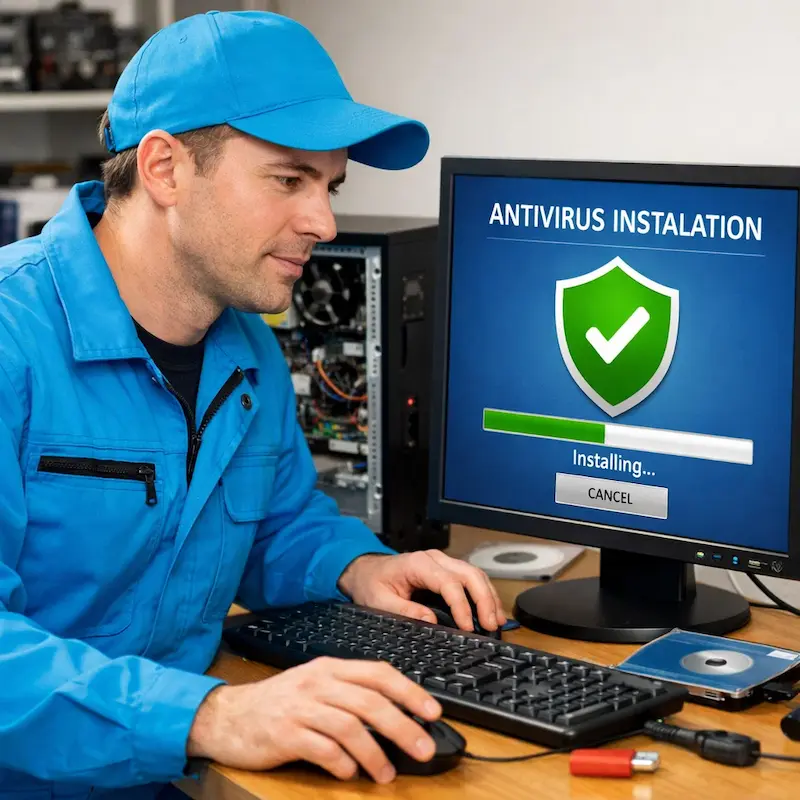 Установка антивируса на ноутбук в Протвино